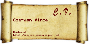 Czerman Vince névjegykártya